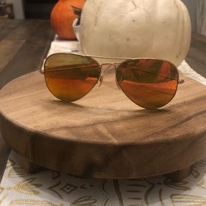 Ray-Ban 58mm Mirrored Aviator Sunglasses